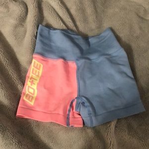 Bo and tee split colored workout shorts